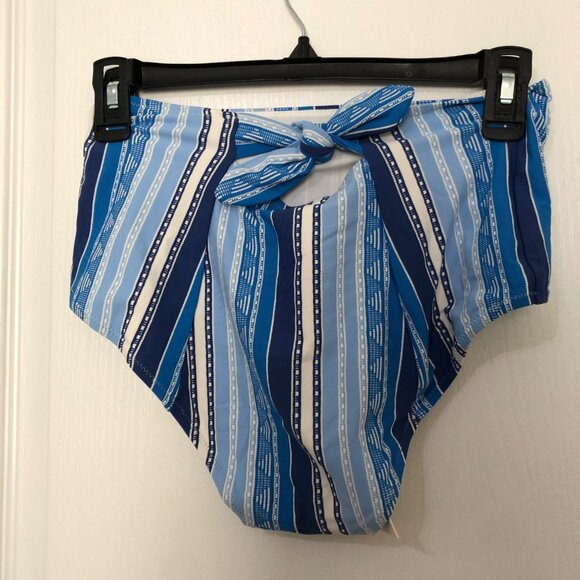 Lemlem Eshal High Waist Bikini Bottom Blue Striped‎ Swimwear Size Small Stylish - Picture 2 of 8